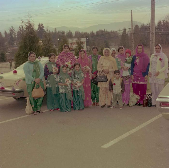 [Photo of Gurcharah Dhaliwal and the wedding guests]