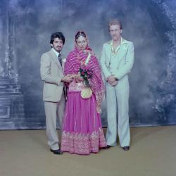 [Group portrait of David Gill, Kamaljeet Grewal and an unidentified man]