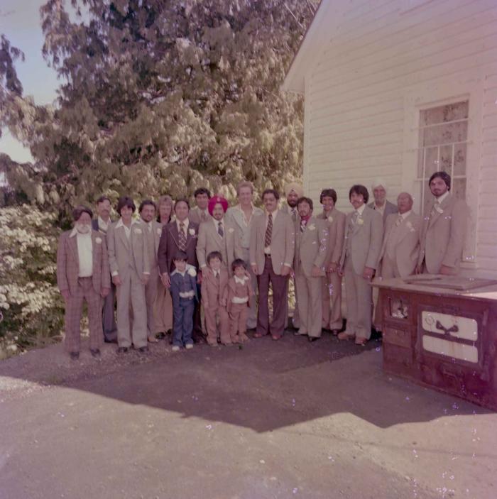 [Photo of David Gill and the wedding guests]