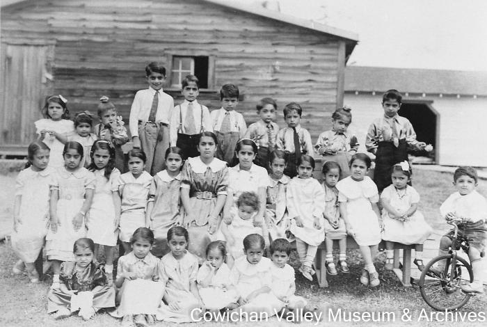 [Group of unidentified children posing for group portrait]