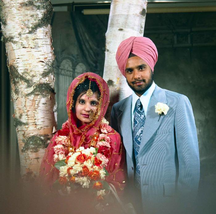 [Portrait of Braich and unidentified  bride]