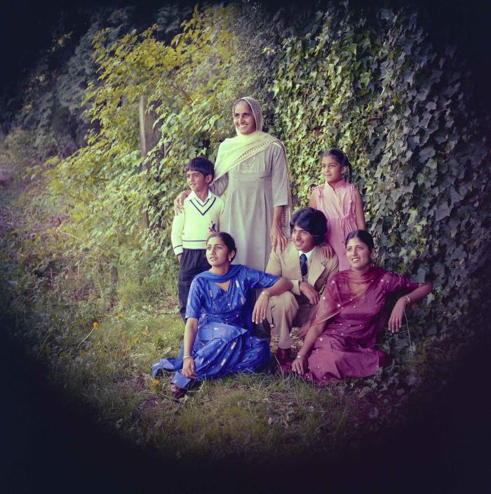 [Portrait of Rajinder Cheema with her family]