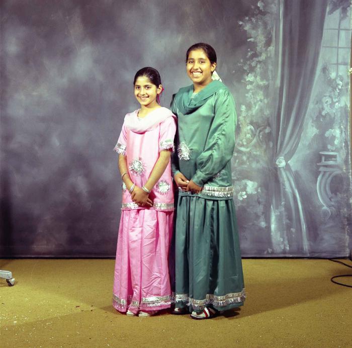 [Portrait of two unidentified girls]