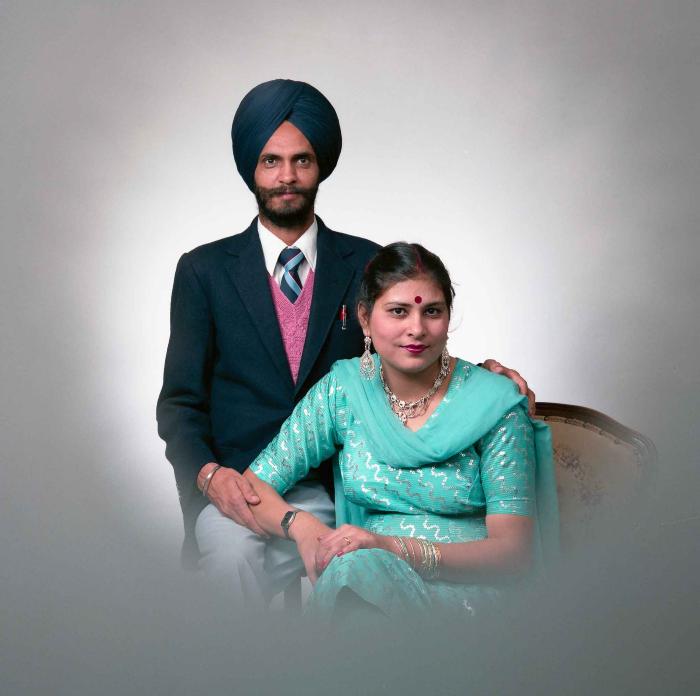 [Portrait of Kesar Singh Chera and an unidentified woman]