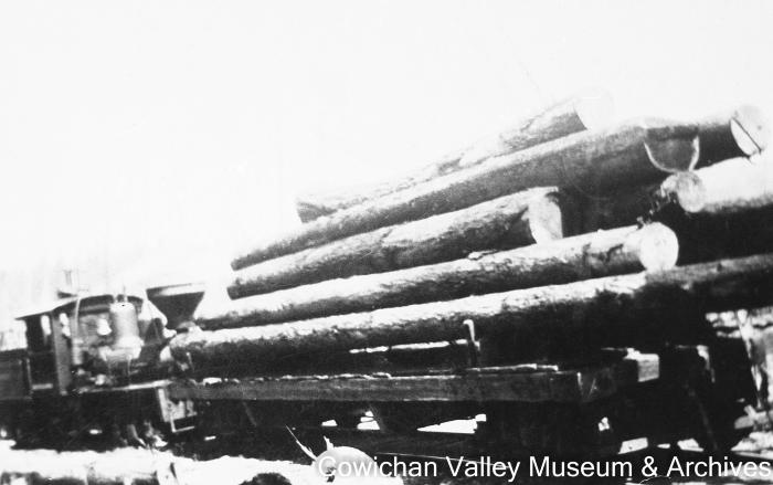 [Railroad car loaded with lumber]