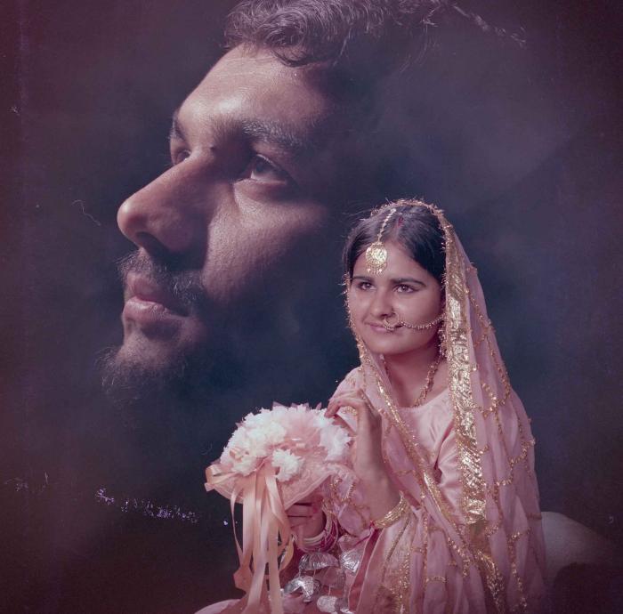 [Silhouette photography of Harbans Singh Grewal and portrait photo of Rupinder Toor]