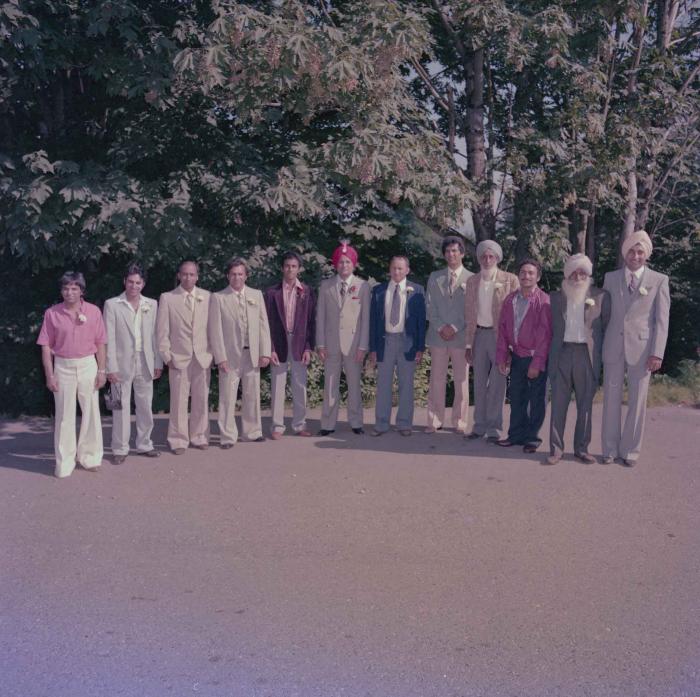 [Group photo of the wedding guests of Ranjit Guron]