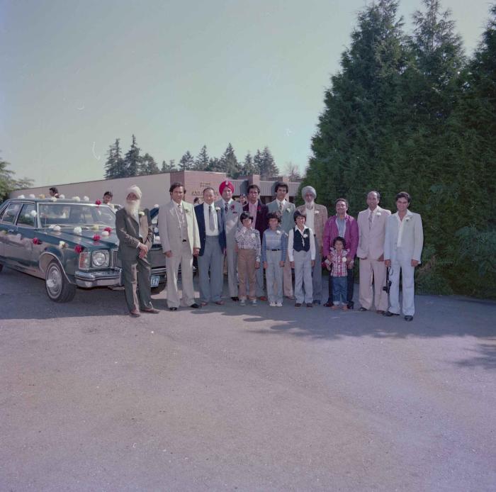 [Group photo of the wedding guests of Ranjit Guron]