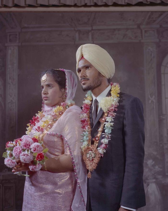 [Photo of Gurder Singh with an unidentified bride]