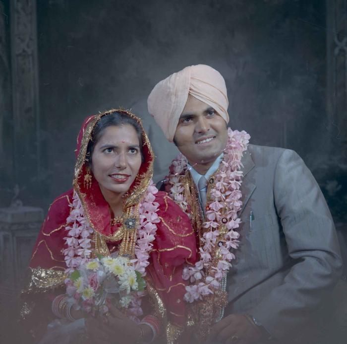 [Photo of Jagiar Singh Kingra with an unidentified bride]