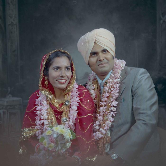 [Photo of Jagiar Singh Kingra with an unidentified bride]