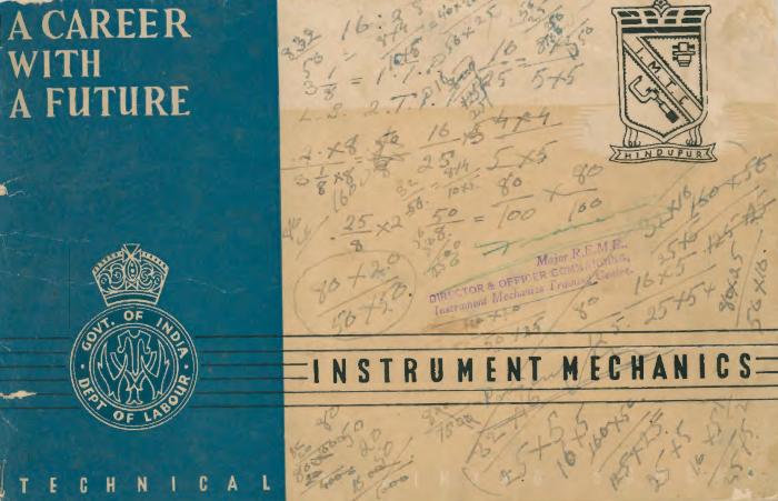 [Brochure for the instrument mechanics' training centre]