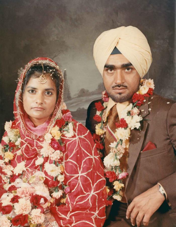 [Photo of Kartar Singh with an unidentified bride]
