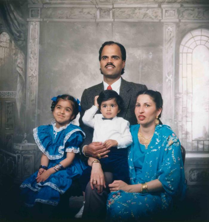 [Photo of Balwant Kingra with family members]