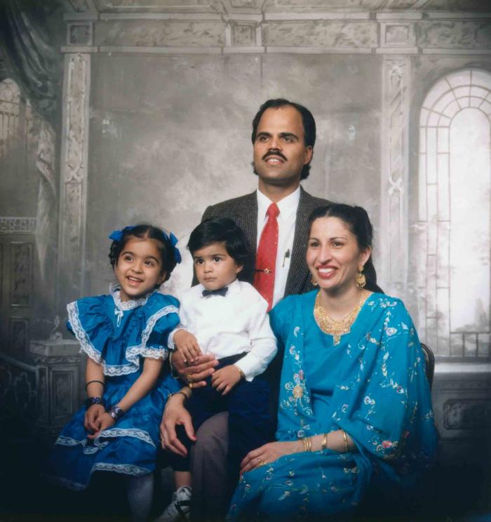 [Photo of Balwant Kingra with family members]