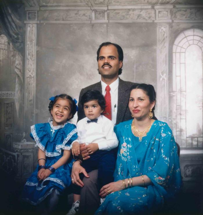 [Photo of Balwant Kingra with family members]