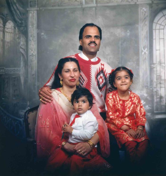 [Photo of Balwant Kingra with family members]