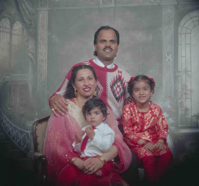 [Photo of Balwant Kingra with family members]