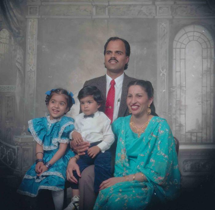 [Photo of Balwant Kingra with family members]