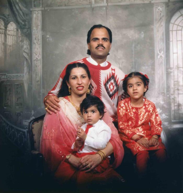 [Photo of Balwant Kingra with family members]