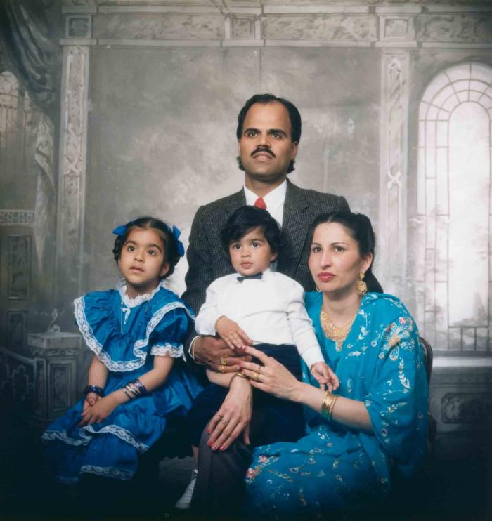 [Photo of Balwant Kingra with family members]