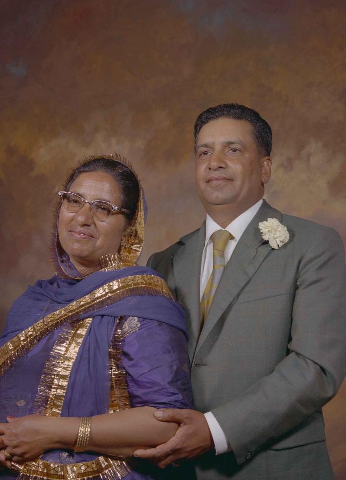 [Portrait of Mukhtiar Singh and an unidentified woman]