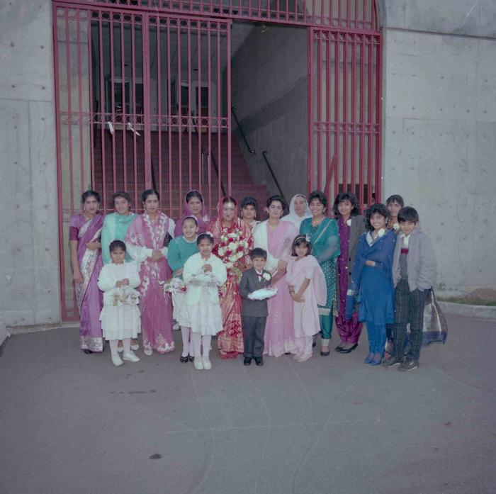 [Photo of the Manjinder Nagra with wedding guests]