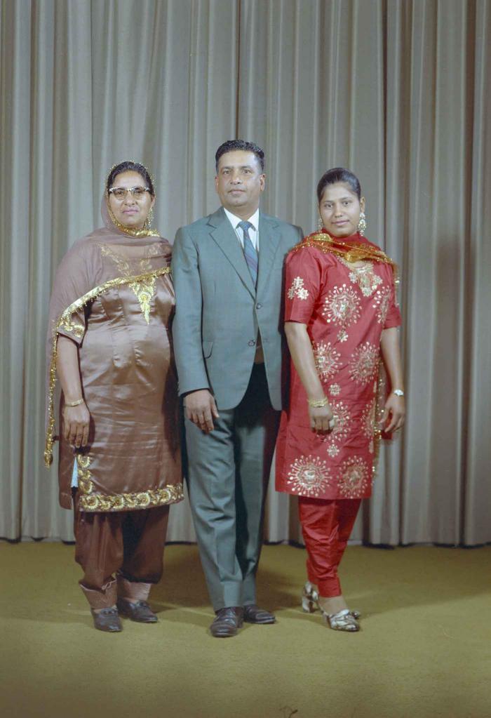 [Portrait of unidentified bride and wedding guests]